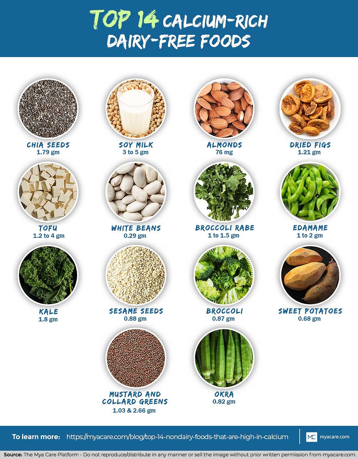 Non-dairy high calcium foods